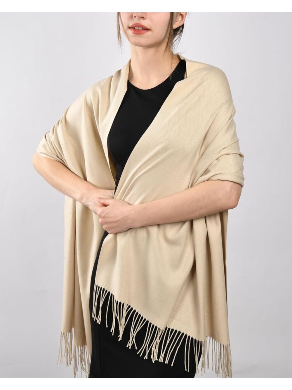 〽️Women's Light Khaki Evening Dresses Blanket Imported Pashmina Shawl Scarves